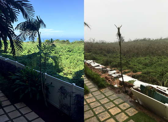 Before and after Hurricane Maria struck Puerto Rico