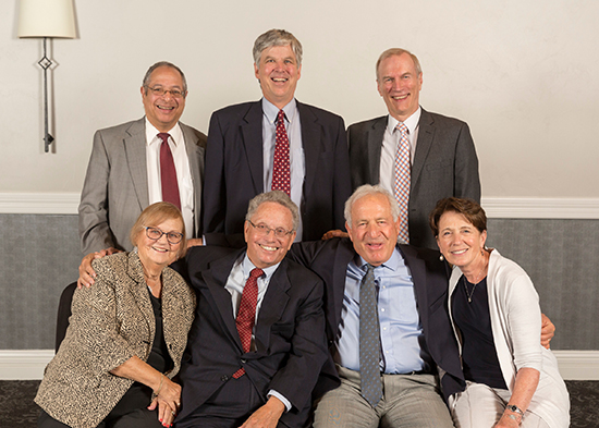 Peter Peshek, Jon Axelrod, spouses Sharon and Susan, Justice Louis Butler, Timm Speerschneider, and Ron Ragatz.