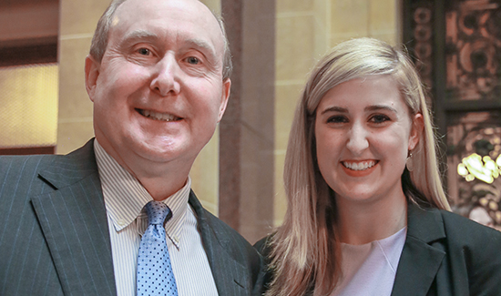 Judge Michael Fitzpatrick and law clerk Kayla McCann