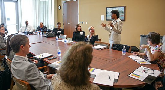 Judge Nancy Joseph briefs lawyers and judges