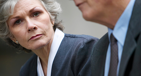 businesswoman looks frustrated