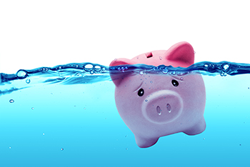 piggy bank underwater