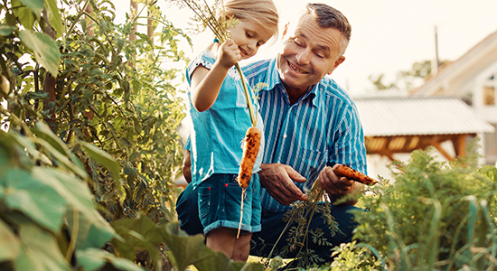 farmer and grandchild