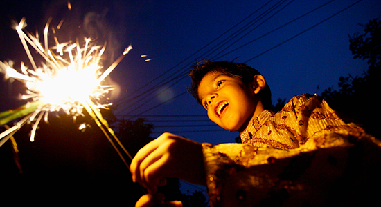 child with sparkler