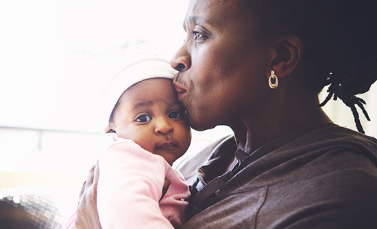 grandmother and newborn