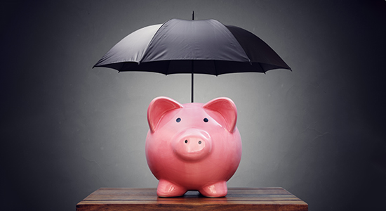 umbrella over piggybank