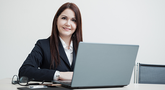 woman lawyer at computer