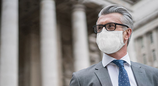 lawyer with facemask