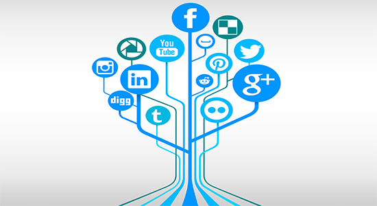 Tree of social media icons