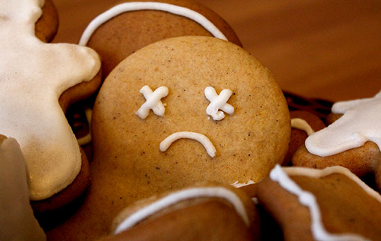 stressed gingerbread man