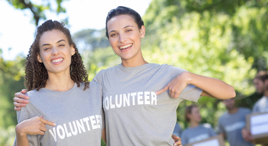 Happy volunteers