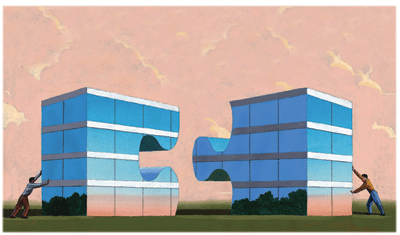 illustration: puzzle pieces corporate   images