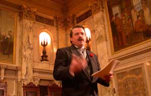 History buff and former State Bar President   Steve Sorenson opens the reenactment ceremony of the founding of the   Wisconsin Bar Association on Jan. 9 at the Capitol.