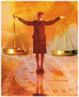 woman holding scales of       justice