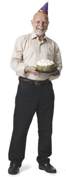 man with cake