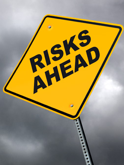 Risks Ahead sign