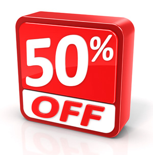 50% off discount