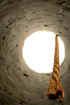 rope down a well