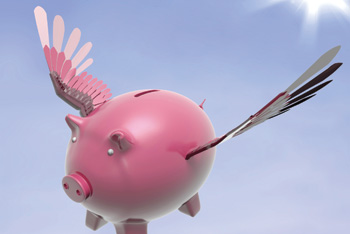 flying piggy bank