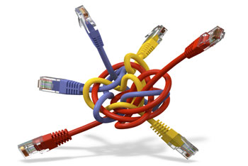 tangled ethernet cables