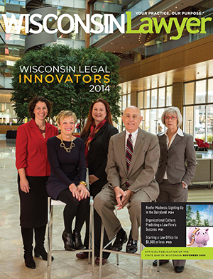 November 2014 Wisconsin Lawyer magazine