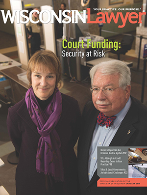 January 2016 Wisconsin Lawyer magazine cover