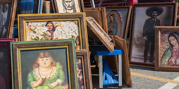 paintings at a sale