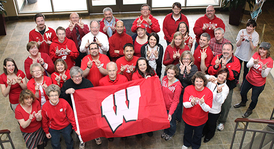 State Bar staff show Bucky pride