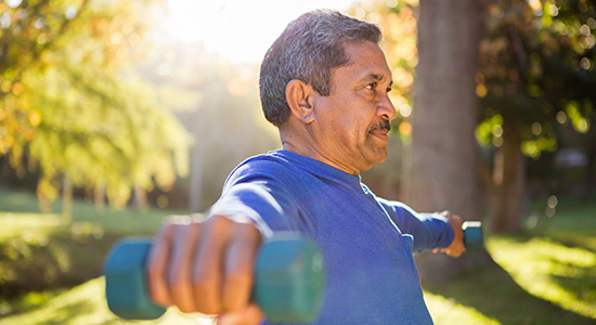 senior citizen exercising