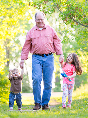 George Brown with grandkids