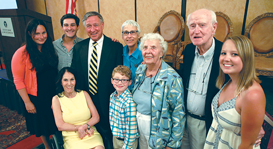 Paul Swanson poses with his extended family