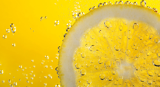 lemon slice in drink