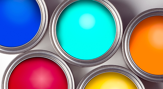 colorful paint cans