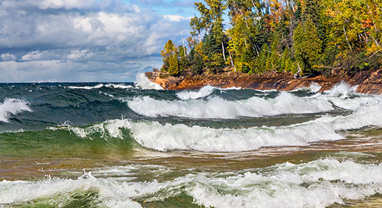 waves on Lake Michigan