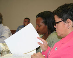 District 2 Governor Carmen Ortiz-Babilonia (left) and                           District 2 Governor     Athenee     Lucas     (right).