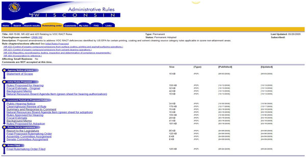 Investigating Wisconsin administrative rules