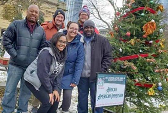 Members of WAAL decorating Christmas tree