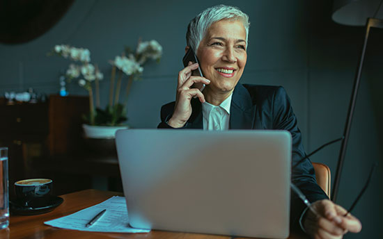 business woman talking on phone