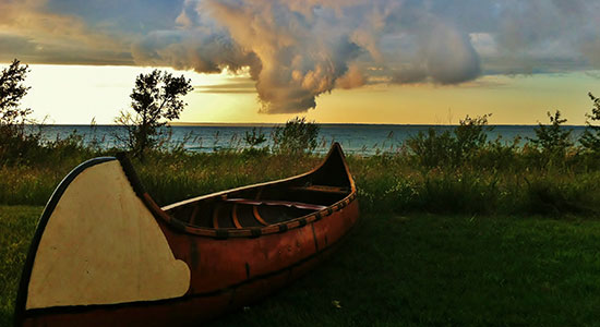 canoe on lake