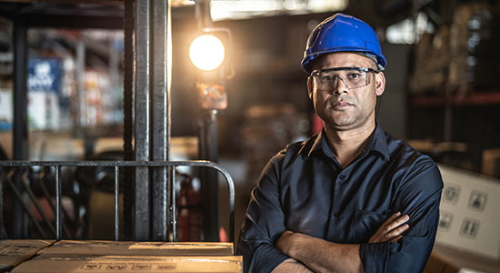 construction worker looking concerned