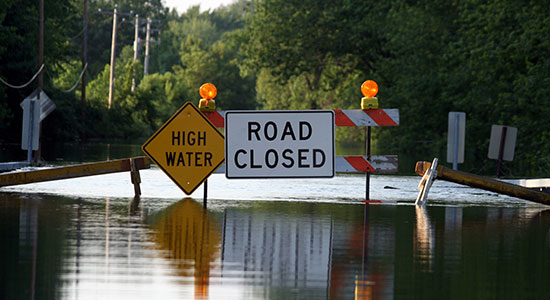 flooded road closed