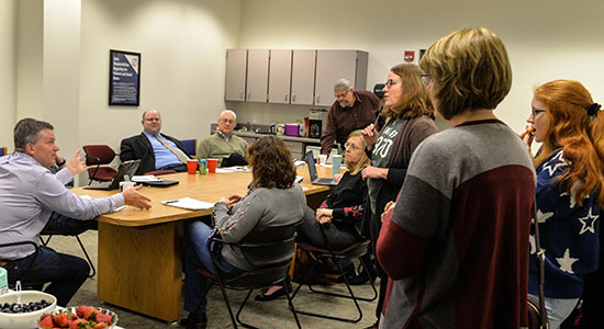 Attorney volunteer judges gather