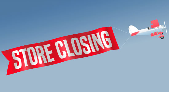store closing sign