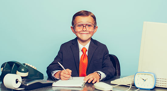 kid in business suit