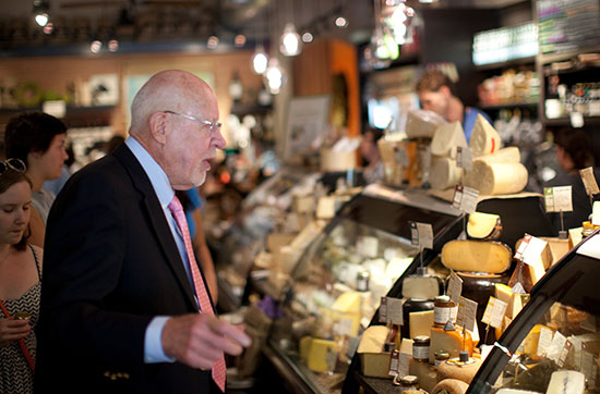 Sen. Risser at cheese counter