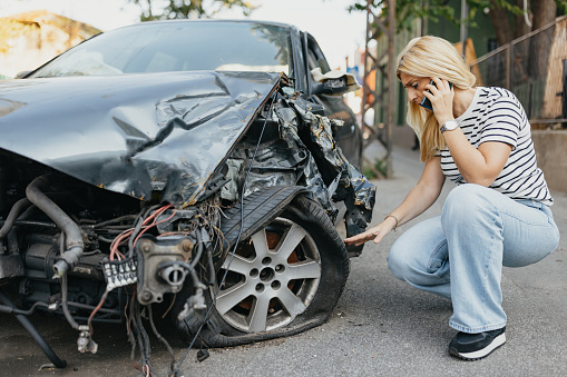 Traffic accident stock photo