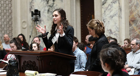 Students compete in the March 2018 final championship round in Madison.