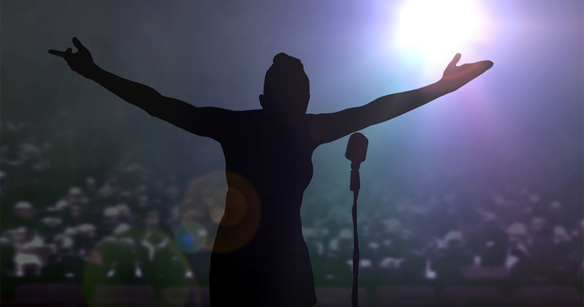 silhouette of singer