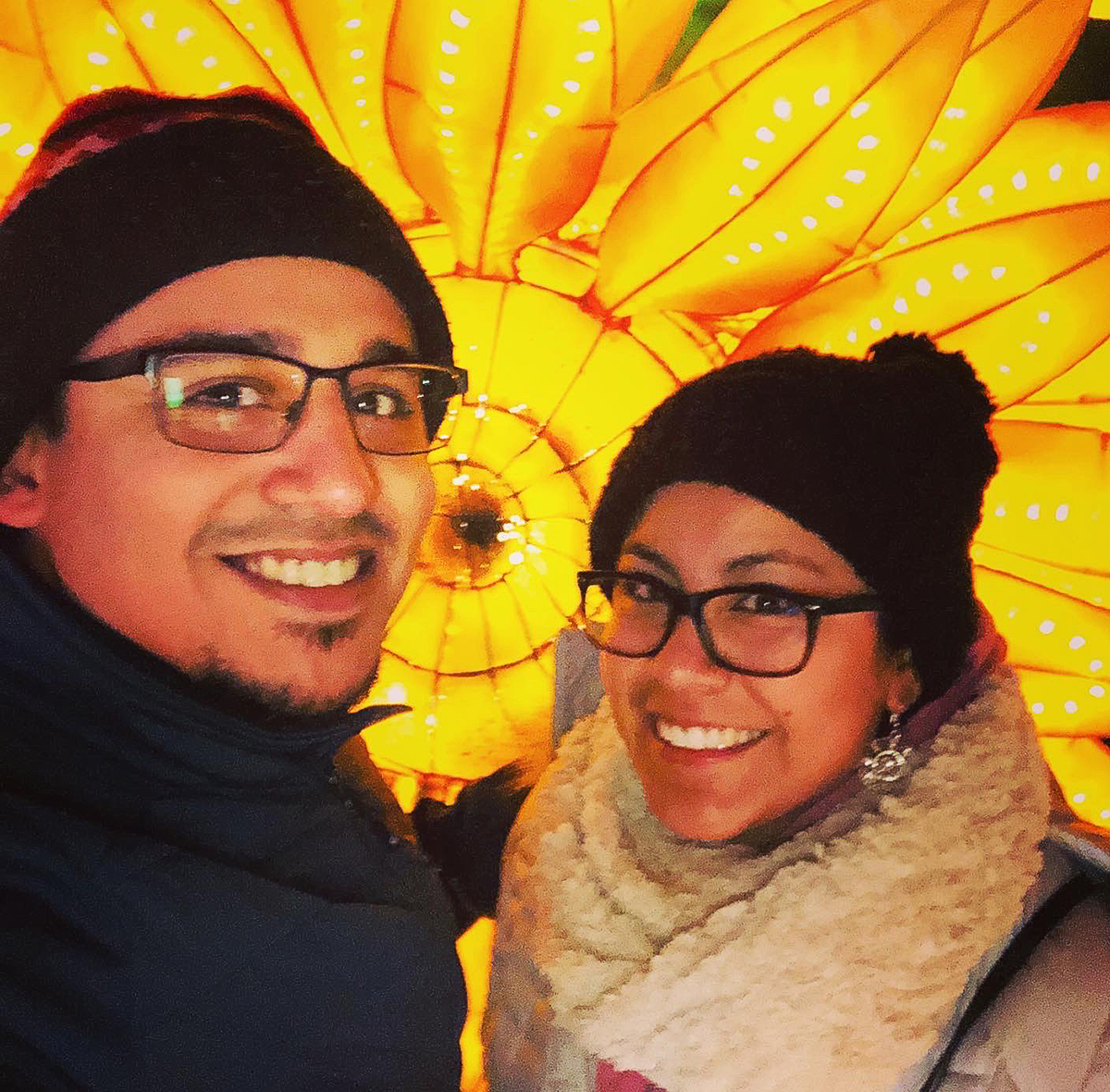 Marisol Gonzalez Castillo and Steven Rosa smile at the camera