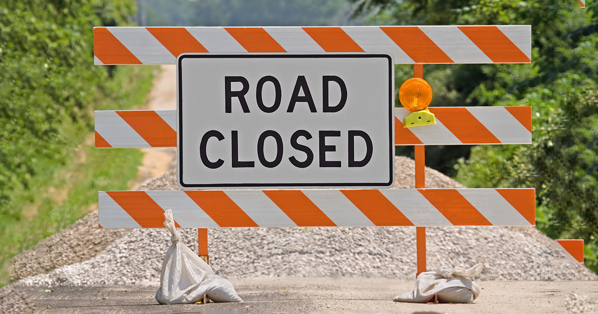 road closed sign